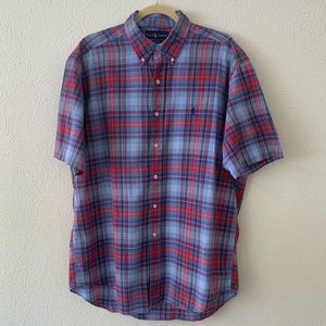 Ralph Lauren Botton Down Men’s Short Sleeve Shirt Large Plaid Print